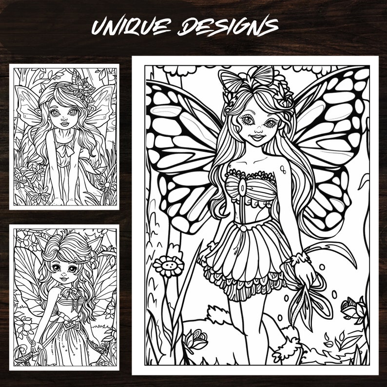 Beautiful Forest Fairies Coloring Book: 50 Fairy Wings and Enchanted ...