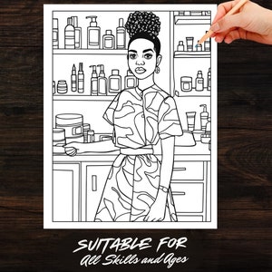 Suitable for all skills and ages, the Black Woman Beauty Edition Coloring Book offers 50 pages of beauty illustrations. This instant digital download includes high-resolution, printable coloring pages of Afro American women.