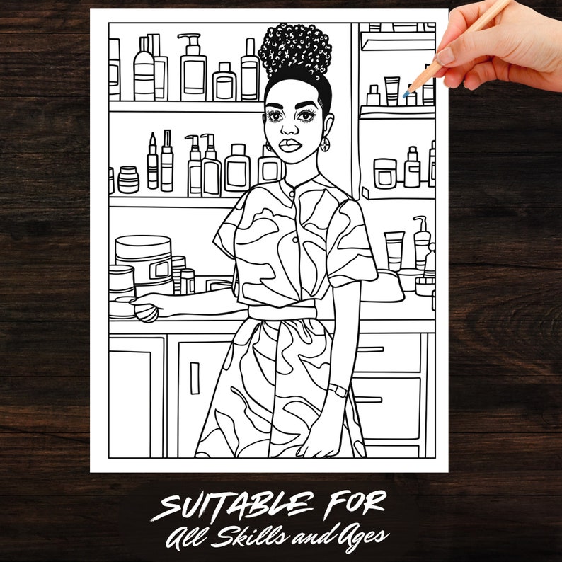 Suitable for all skills and ages, the Black Woman Beauty Edition Coloring Book offers 50 pages of beauty illustrations. This instant digital download includes high-resolution, printable coloring pages of Afro American women.