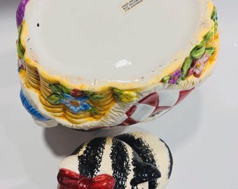 ヴィンテージ陶器製猫クッキージャー：インターナショナルアート