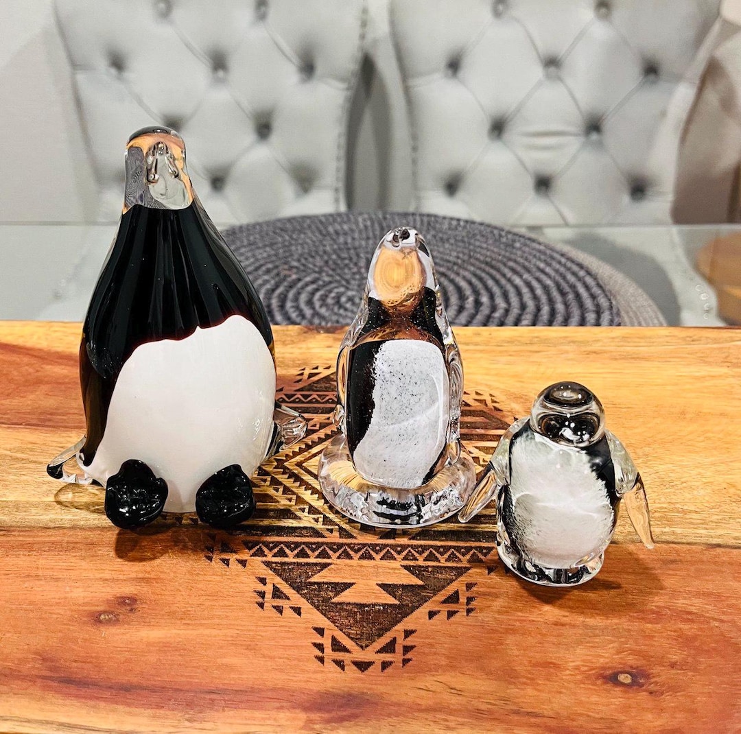 ヴィンテージ ムラーノ スタイル ガラス ペンギン フィギュア