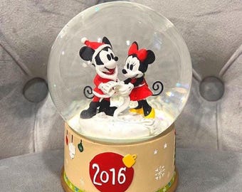 Disney Mickey & Minnie Mouse Snow Globe, 2016, 4"