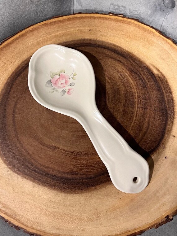 Vintage tea Rose Pfaltzgraff Spoon Rest 9 Etsy