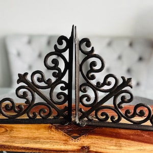 Vintage Hand Forged Iron Victorian Scrollwork Shelf Brackets Set os Two 10&quot;