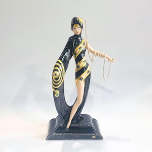 フランクリンミント　エルテ 　アールデコ　SYMDHONY IN BLACK Franklin Mint House of Erte Symphony in Black Porcelain 1989