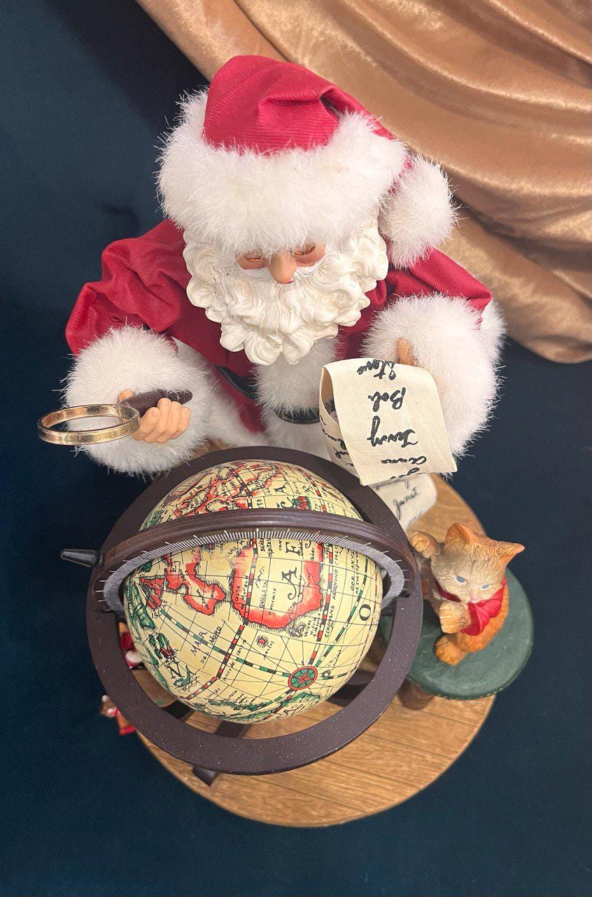 手作りの布製マシェサンタの置物と地球儀：クリスマスの装飾 - Etsy 日本