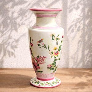 Vintage 1990s Laura Ashley Home Pottery Ceramic Vase 9.5" FTD Collectible Home Decor