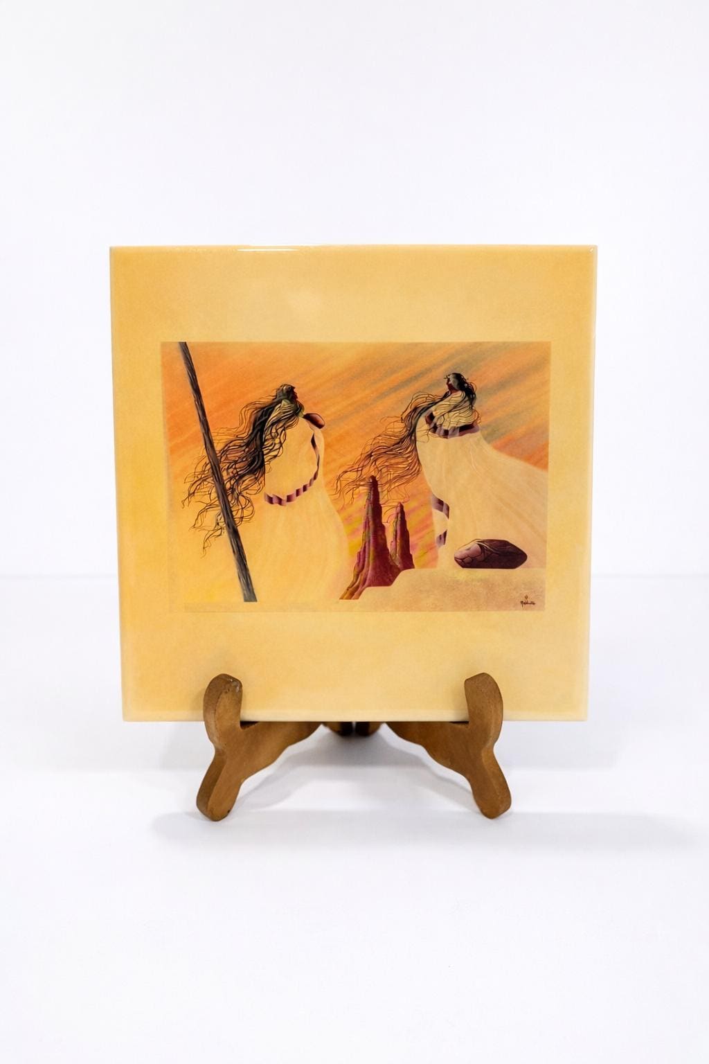 William “bill” Rabbit Native American Art Tile Plaque Cherokee Artist ...
