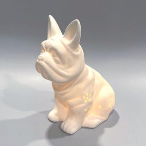 Frenchie Bulldog Ceramic Lamp – Soft Glow | 9&quot; Tall | Collectible Home Decor