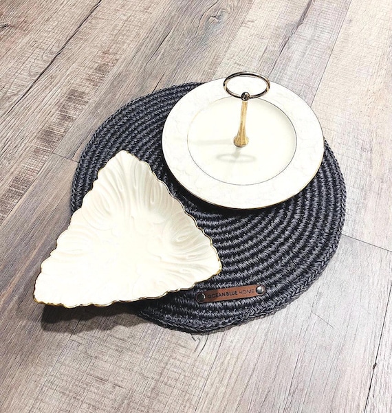 Vintage Lenox Dessert Teller Set: Frucht des Lebens & Triad 24k Gold Teller