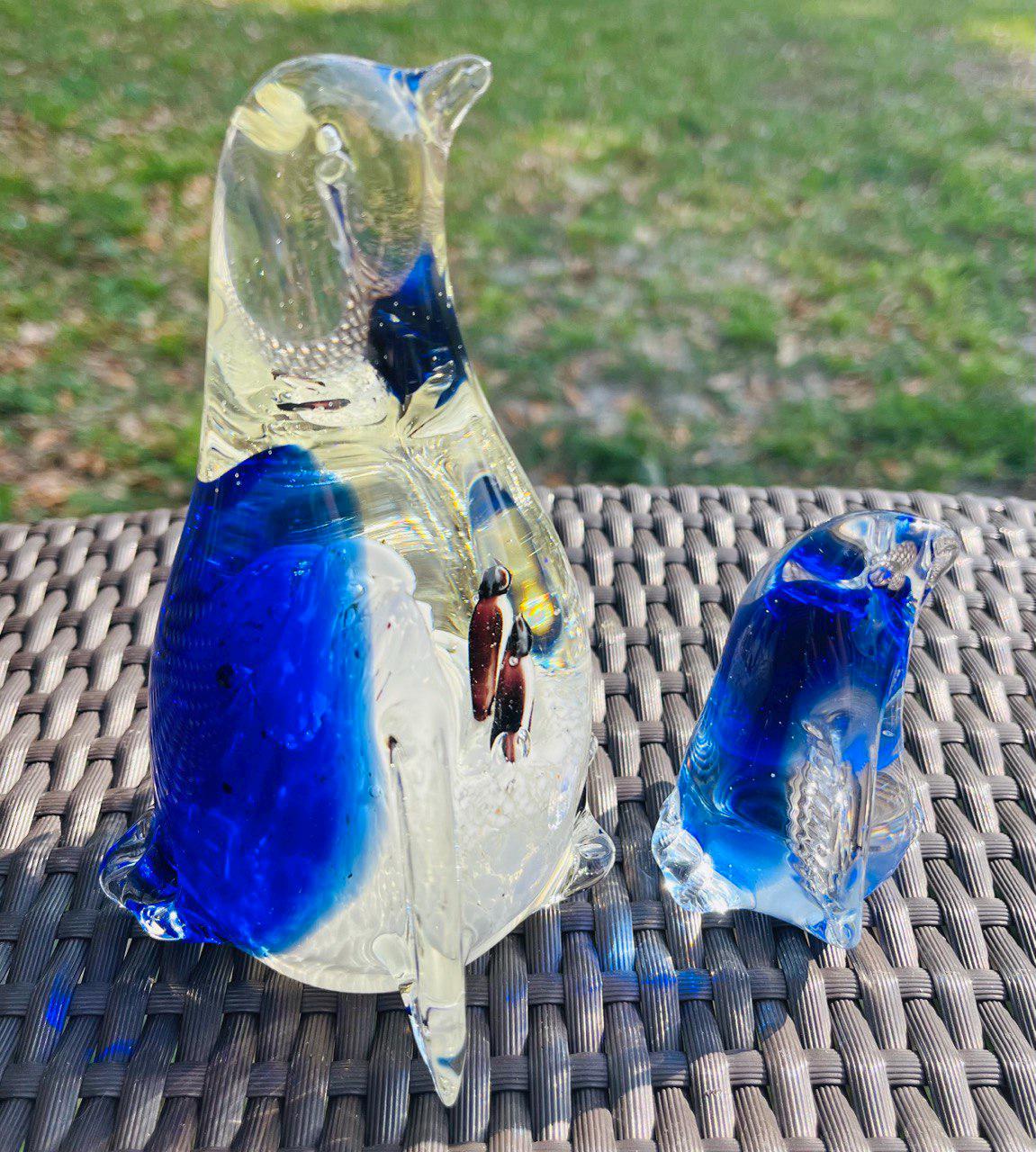 ヴィンテージ ムラーノガラス ペンギン フィギュア：イタリア製アート