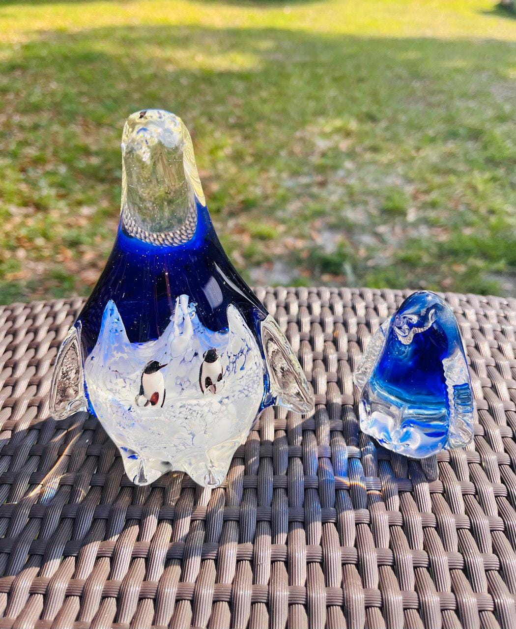 ヴィンテージ ムラーノガラス ペンギン フィギュア：イタリア製アート