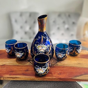 MURANO GLASS ムラノ ブルー ライオン モチーフ 装飾 デカンタ MURANO GLASS ムラノ ブルー ライオン モチーフ 装飾 デカンタ