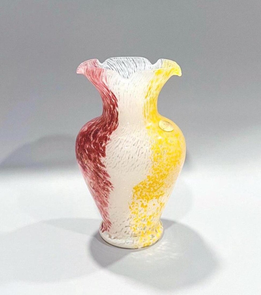 ヴィンテージ ムラーノ クリスタル花瓶：手作りのイタリア製アート