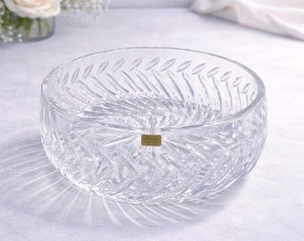 Vintage Hand-Cut Lead Crystal Bowl: USSR Decorative Centerpiece