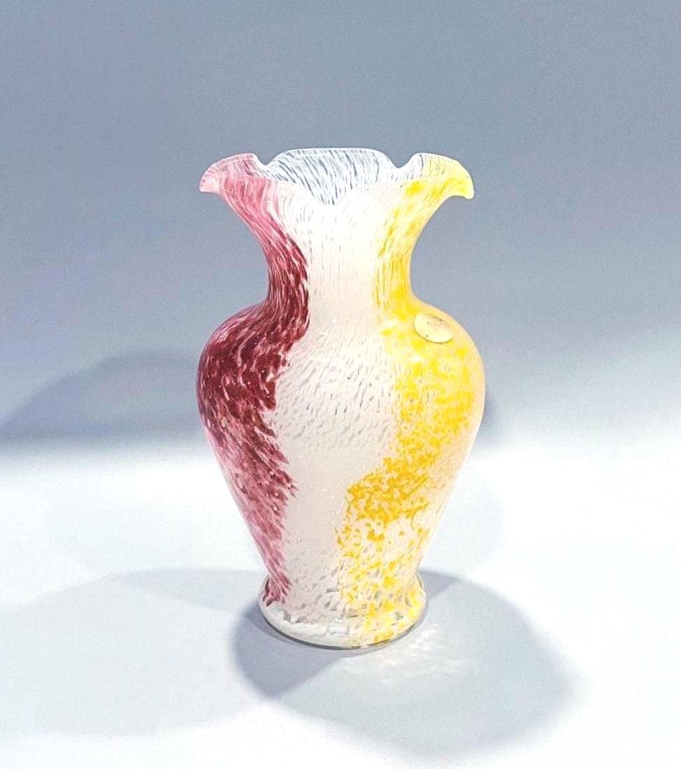 ヴィンテージ ムラーノ クリスタル花瓶：手作りのイタリア製アート