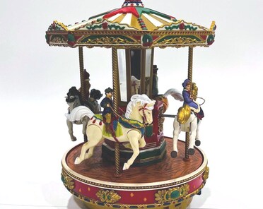 Vintage 1990s Mr. Christmas Holiday Go Round Musical Carousel | 50