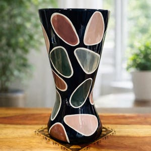 Baum Bros Formalities Modern Collection Art Pottery Ceramic Abstract Vase – 10" Tall