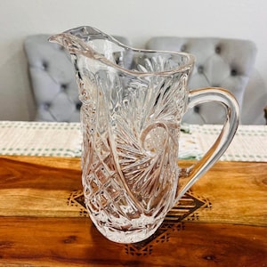 pichet vintage en cristal taillé : motif moulinet Brunswick Hobstar, 20 cm (8 po.)