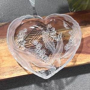 Vintage Mikasa Crystal Heart Dish: Savoir Vivre Platter, Japan (10x8.5&quot;)