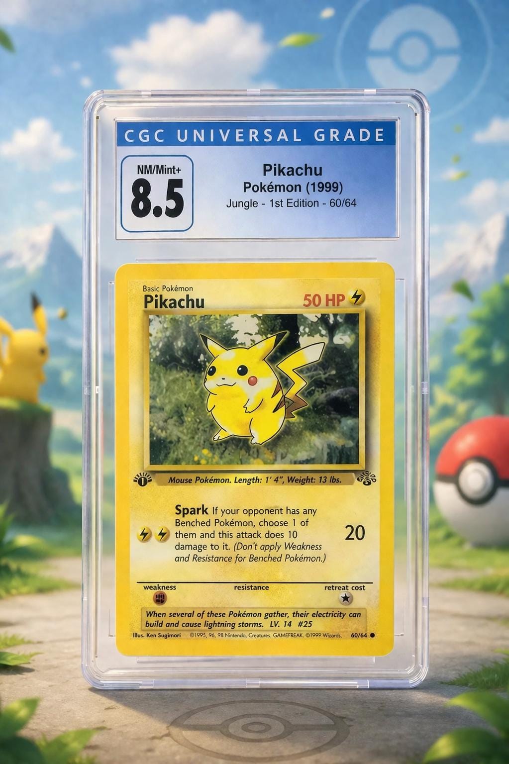 CGC 8.5 Pikachu 1st Edition Jungle 1999 Pokémon Card | Graded