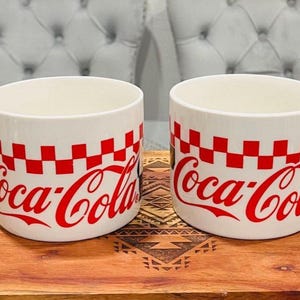 Vintage Coca-Cola Ceramic Mugs - 1996 Gibson Set