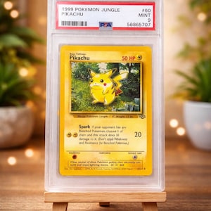 PSA 9 Pikachu 1999 Jungle #60 Pokemon Card Mint Graded Vintage WOTC Collectible image 1