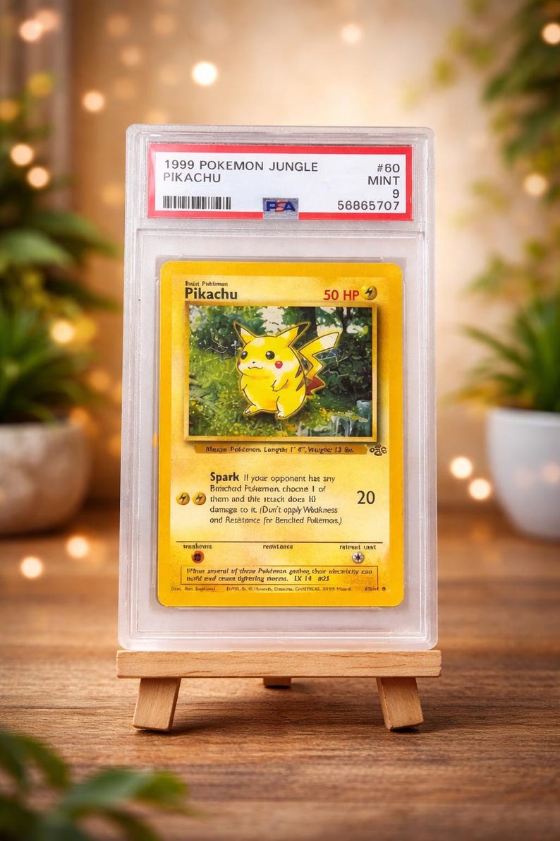 PSA 9 Pikachu 1999 Jungle #60 Pokemon Card Mint Graded Vintage WOTC Collectible image 1