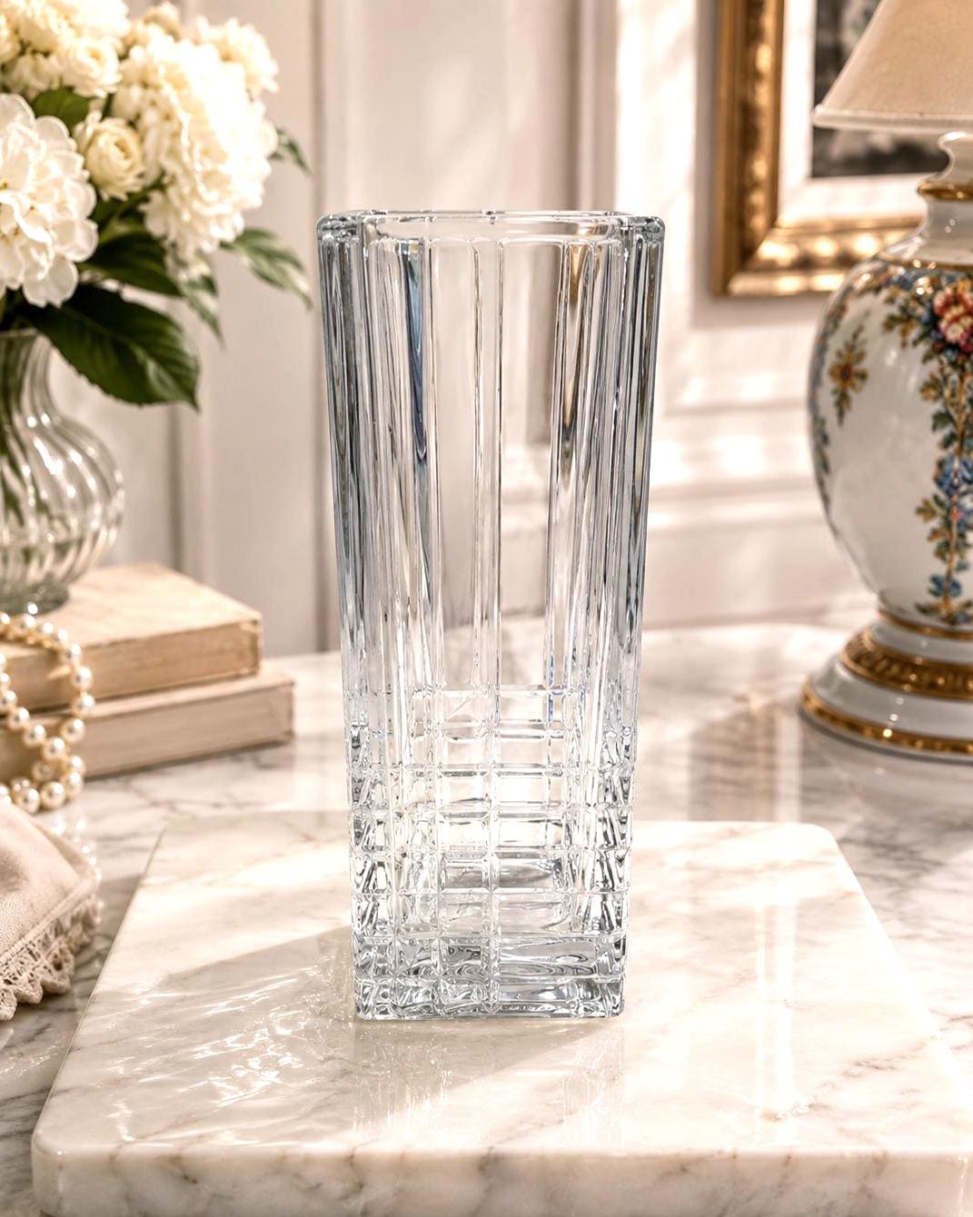 Square Crystal Vase - Etsy