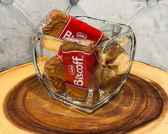 Libbey Heavy Clear Rounded Square Shape Flower Glass Vase/Bowl 4.5"