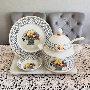 Vintage Villeroy & Boch Bowl: Basket Pattern Porcelain, West Germany