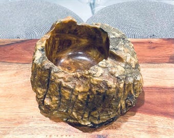 Vintage Italian Alabaster Ashtray: Handcrafted Trinket Dish, Candleholder