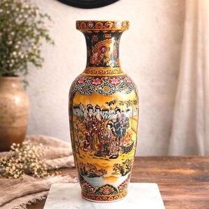 Vintage Japanese Satsuma Oriental Floor Vase – 24
