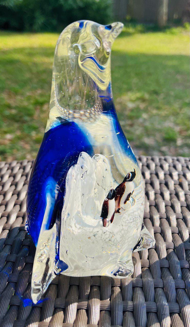 ヴィンテージ ムラーノガラス ペンギン フィギュア：イタリア製アート