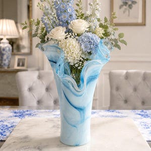 ムラーノガラス　formia 花瓶　フラワーベース　ブルー Blue murano vase - Etsy 日本