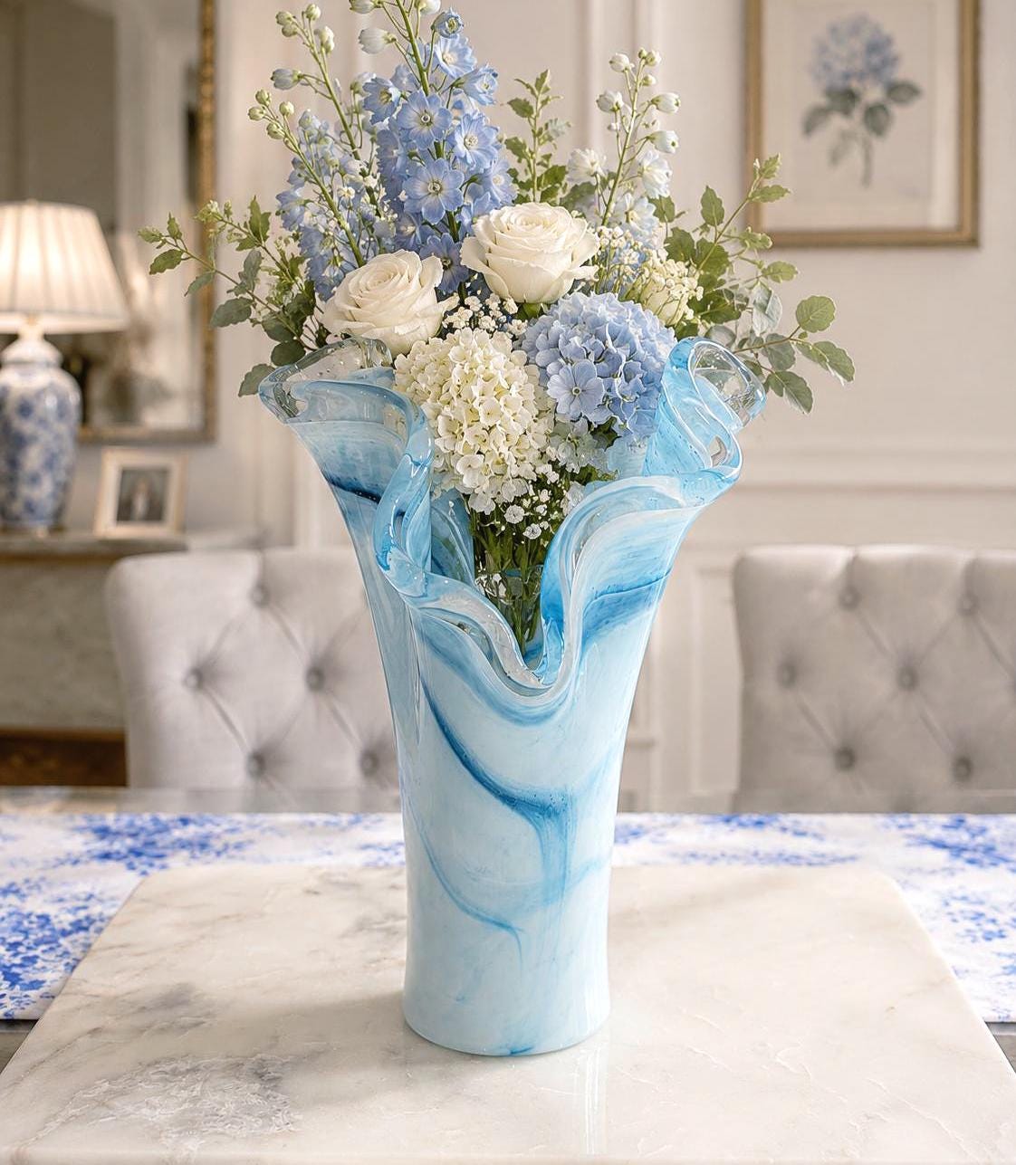 Blue murano vase - Etsy 日本