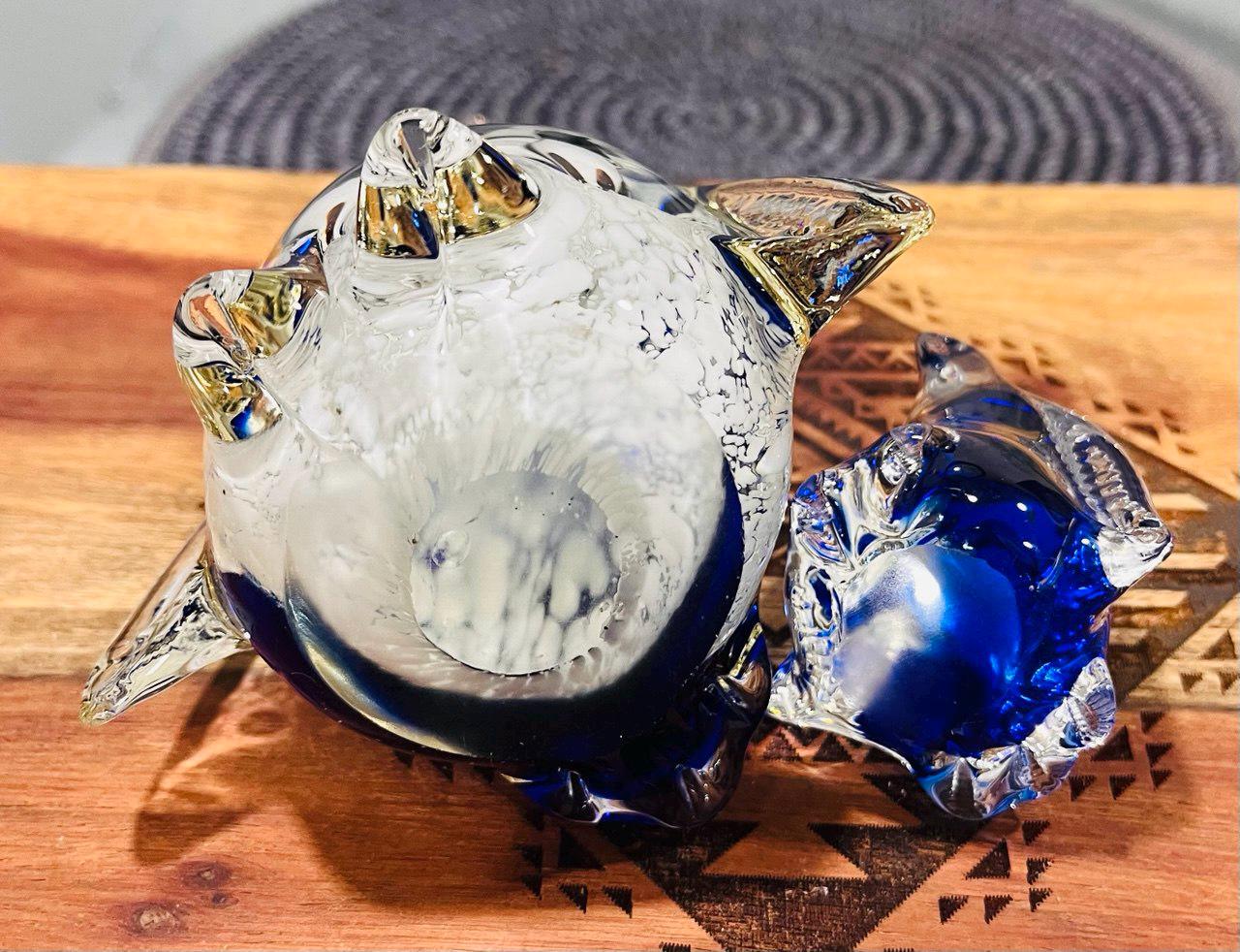 ヴィンテージ ムラーノガラス ペンギン フィギュア：イタリア製アート