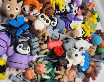 Miniature Figurine Bundle – 3D Printed Flexi Fidget Minis