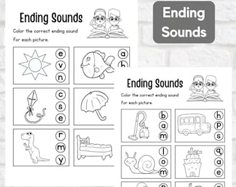 Phonics Worksheets Ending Sounds Worksheets for Grade 1 Fun Reading Activities for Homeschool Enhance Phonics & Literacy Skills Kindergarten