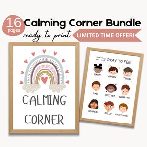 16 Calming Down Posters Therapy Office School Counselor Decor Boho Classroom Soothing Emotional Regulation Coping Skills Mental Health