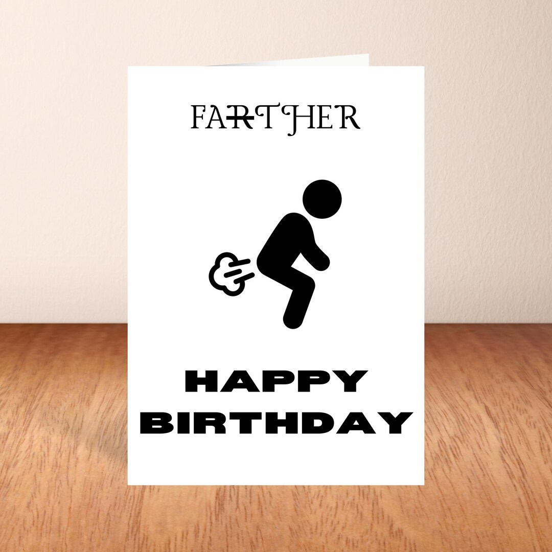 Funny Fart Themed Happy Birthday Card Novelty Fun Joke Trump Fart Card ...