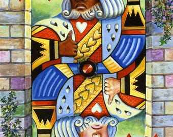 King of Hearts Print | Symbolic Playing Card Art | Unity & Equality Wall Decor