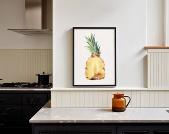 Ananas-aquarel-eten-digitale download-Beroemde schilderijen-Vintage Art Poster-Home Wall Decor-afdrukbare muurkunst-Hugis Studio
