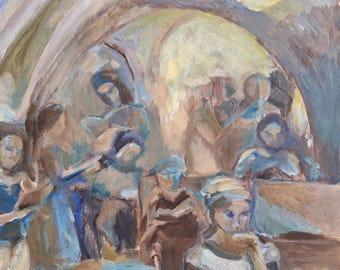 Prayer at Rachel's Tomb Art Print, Jewish Women, Judaica
