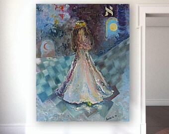 Queen Esther Oil Painting Print: Judaica Art, Purim Decor