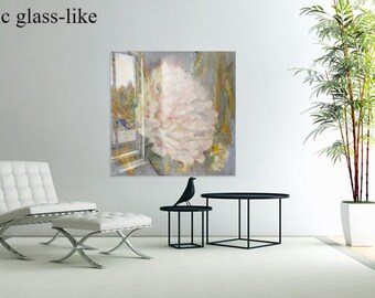 Peony Floral Art Print: Giclee Fine Art Paper, Canvas or Acrylic Glass