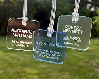 Etiquetas de equipaje personalizadas de 1/4", etiquetas para mochilas, etiquetas para bolsos, etiquetas con nombre para mochilas, etiquetas de identificación personalizadas, etiquetas de equipaje personalizadas, accesorios de viaje