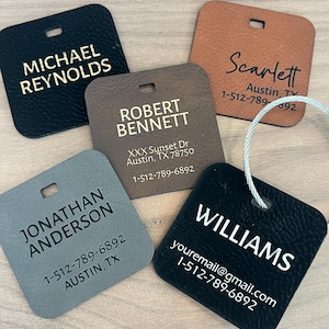 Leather Luggage Tags Personalized, Backpack Tag, Bag Tags, Name Tags Backpacks, Personalized ID Tags, Custom Luggage Tag, Travel Accessories