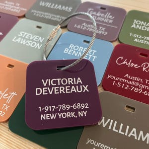 Luggage Tags Personalized, Backpack Tag, Bag Tags, Name Tags For Backpacks, Personalized ID Tags, Custom Luggage Tag, Travel Accessories