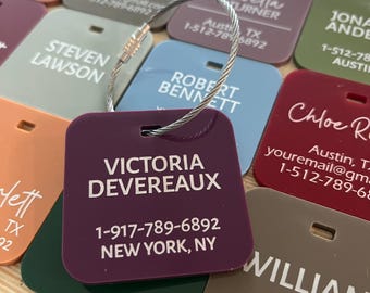 Etiquetas de equipaje personalizadas, etiquetas para mochilas, etiquetas para bolsos, etiquetas con nombre para mochilas, etiquetas de identificación personalizadas, etiquetas de equipaje personalizadas, accesorios de viaje